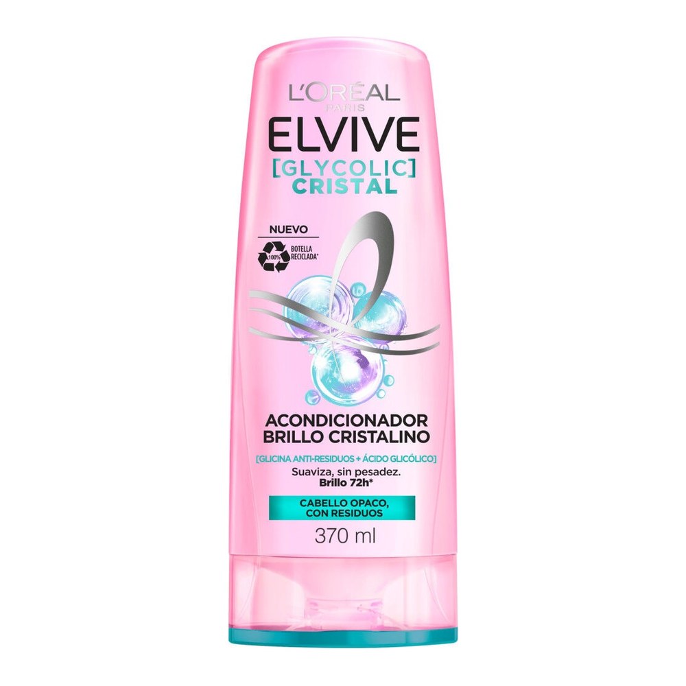 Elvive Glycolic Cristal Acondicionador Brillo Cristalino 370 ml